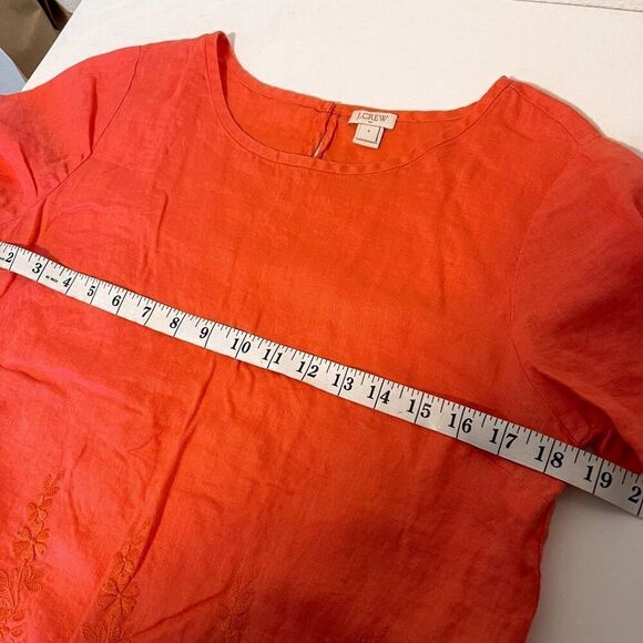 J. Crew Linen Embroidered Blouse 4 - Picture 8 of 8